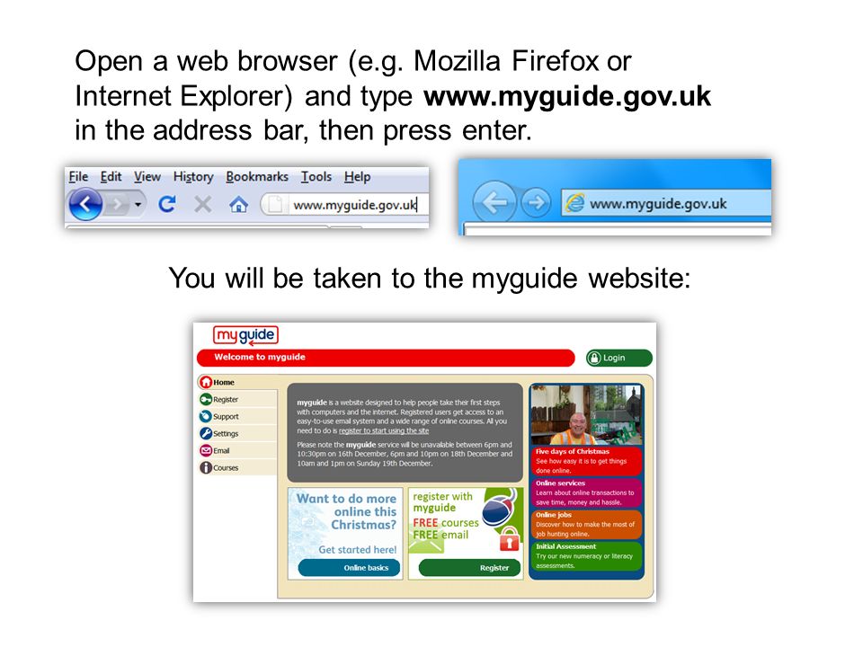Open a web browser (e.g.