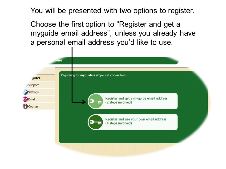 You will be presented with two options to register.