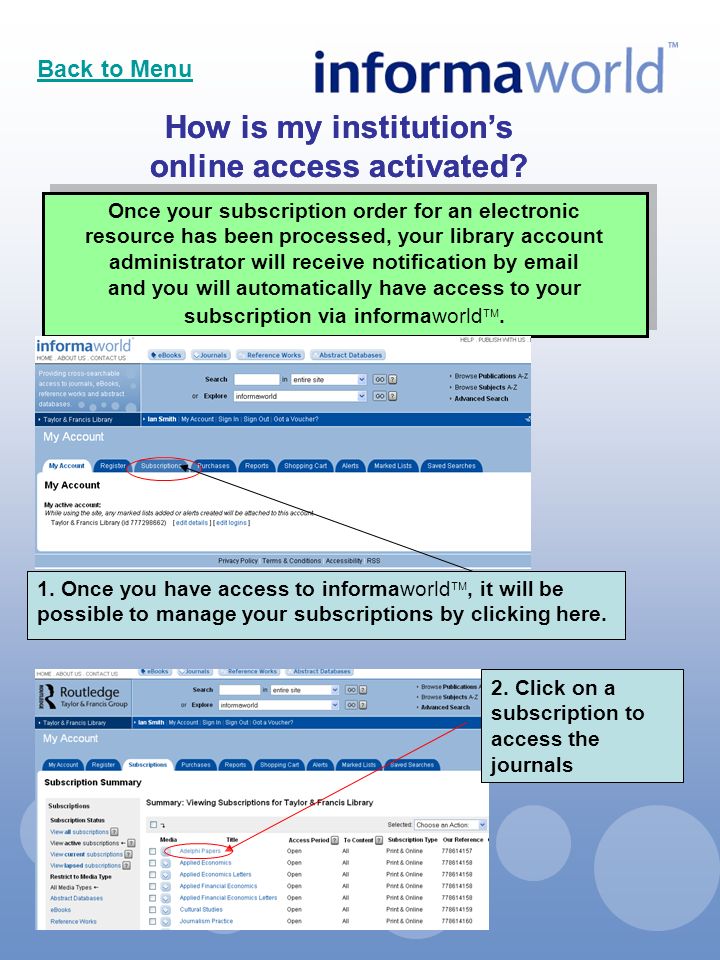 How is my institution’s online access activated.