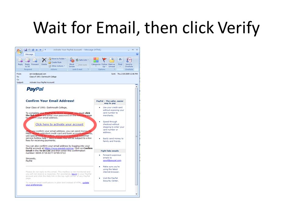 Wait for  , then click Verify