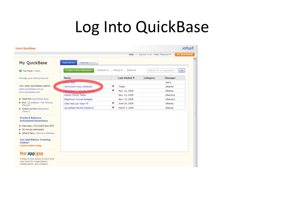 Log Into QuickBase