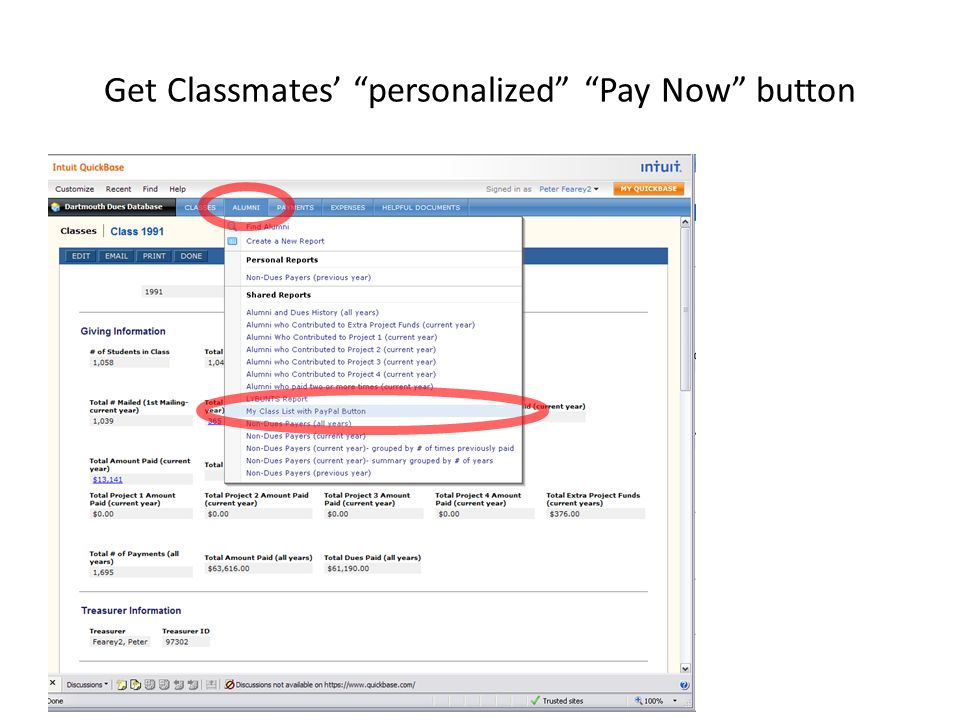 Get Classmates’ personalized Pay Now button