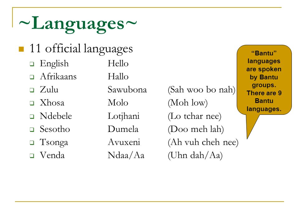 11 Official Languages of South Africa