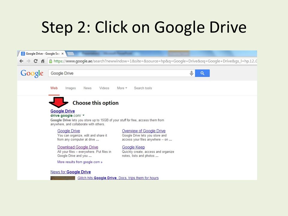 Step 2: Click on Google Drive