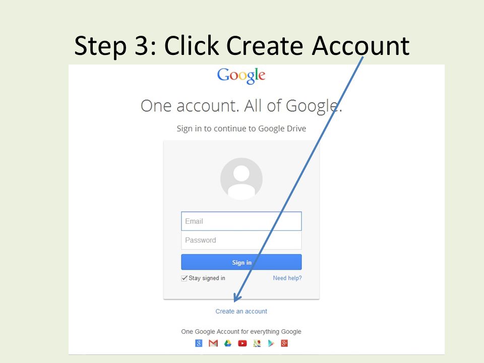 Step 3: Click Create Account