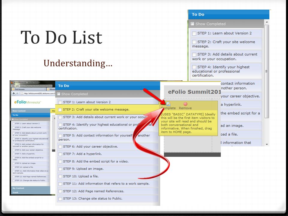 To Do List Understanding…