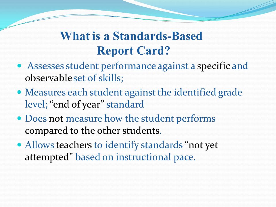 What is a Standards-Based Report Card.