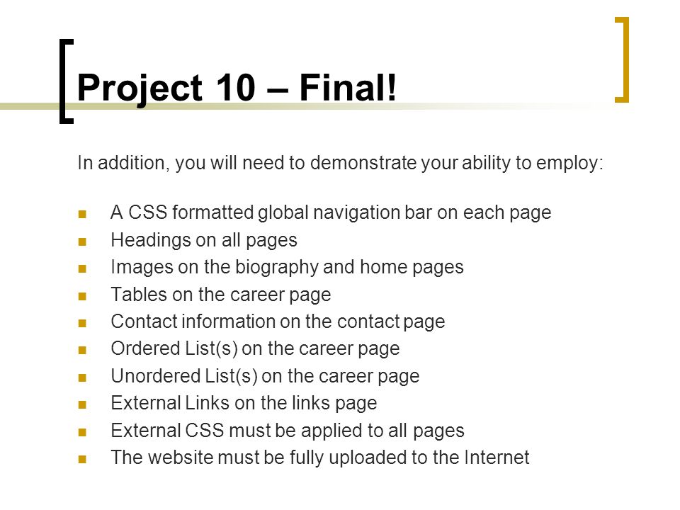 Project 10 – Final.