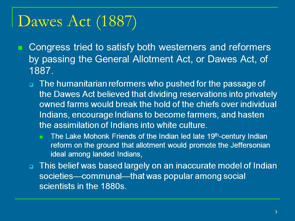 what was the goal of the dawes act