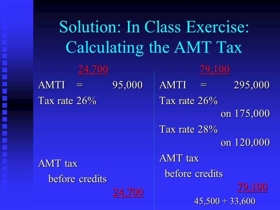 Amt Tax Chart