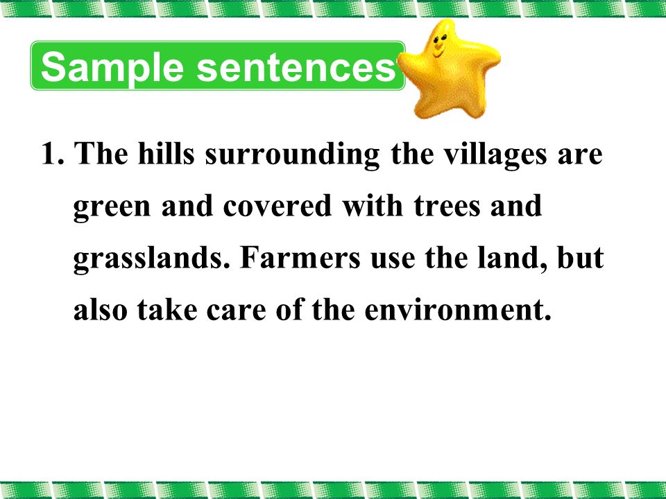 Sample sentences 1.
