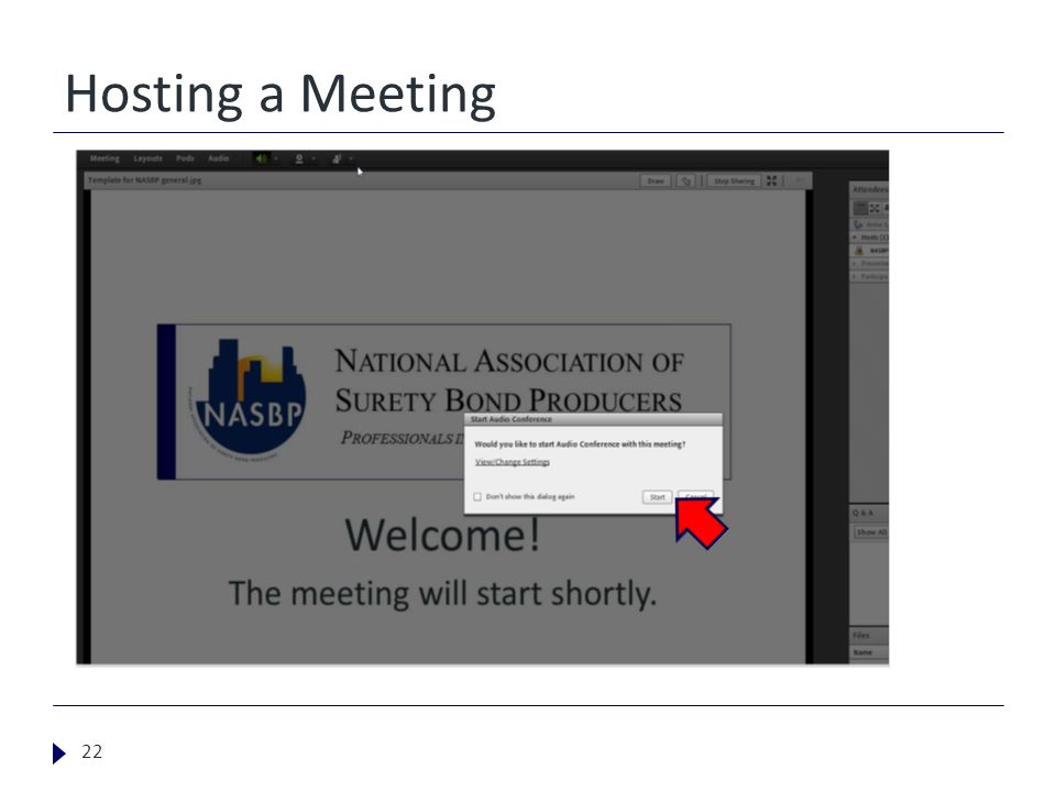 Hosting a Meeting 22