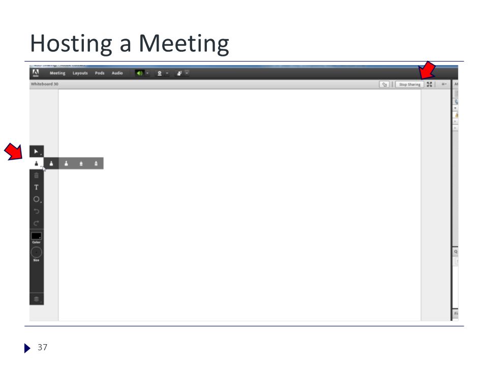 Hosting a Meeting 37 Sharing Layout – Share whiteboard