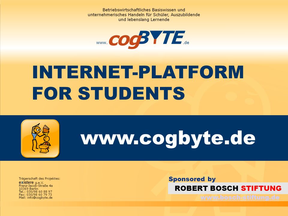 INTERNET-PLATFORM FOR STUDENTS   ROBERT BOSCH STIFTUNG   Sponsored by