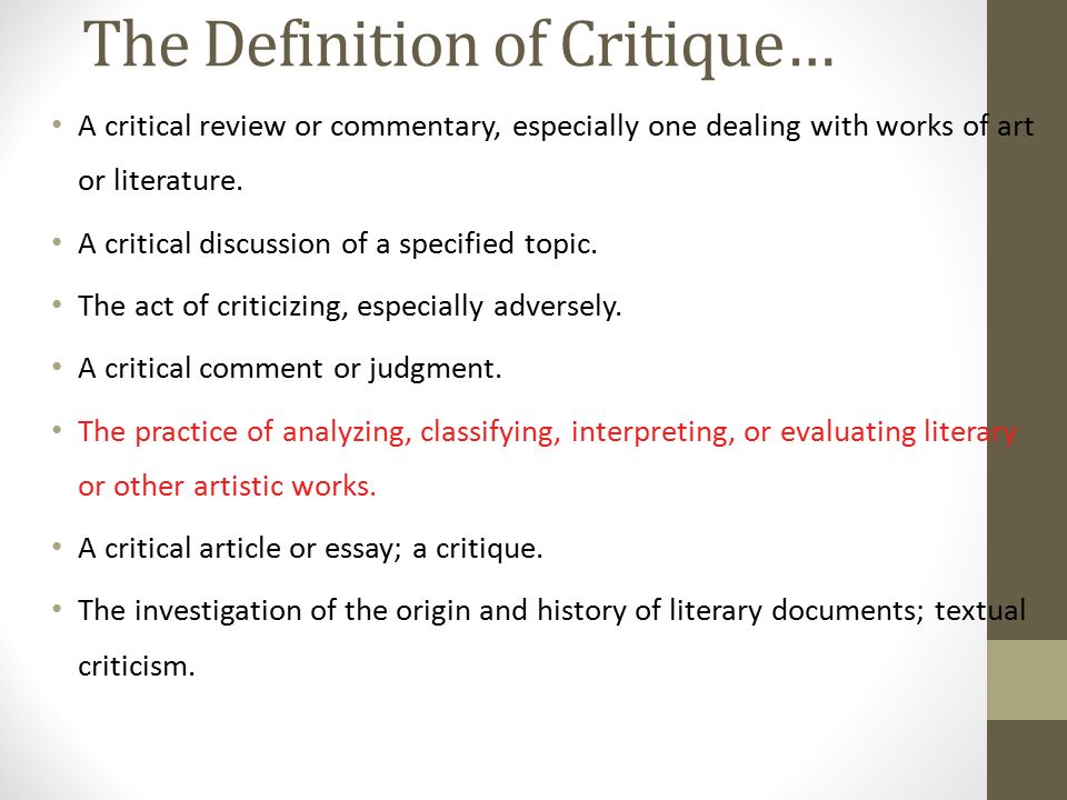define critique