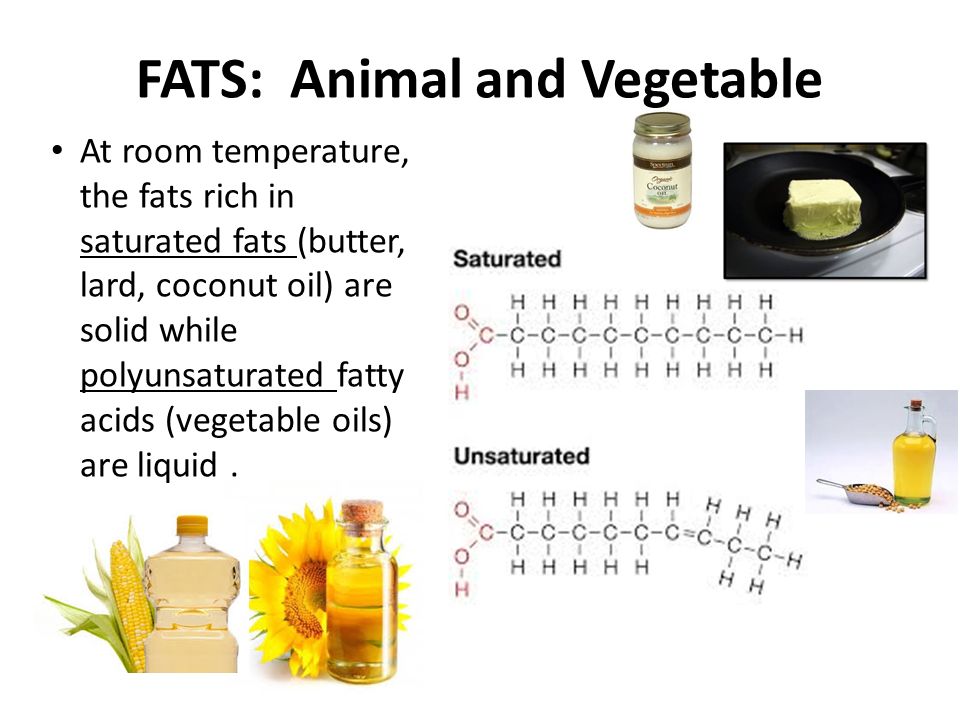 FATS in Baking. FATS: Animal and Vegetable Fats are an important source of  energy for our bodies as long as we get the right kind. The chemical  structure. - ppt download