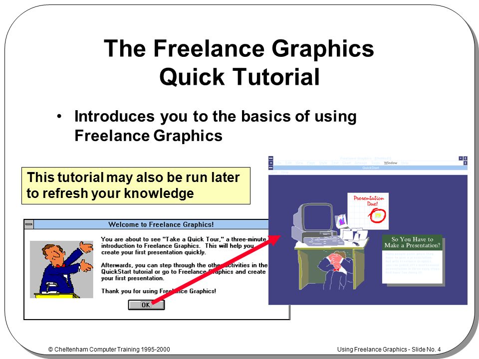 cheltenham computer training using freelance graphics slide no 1 freelance graphics