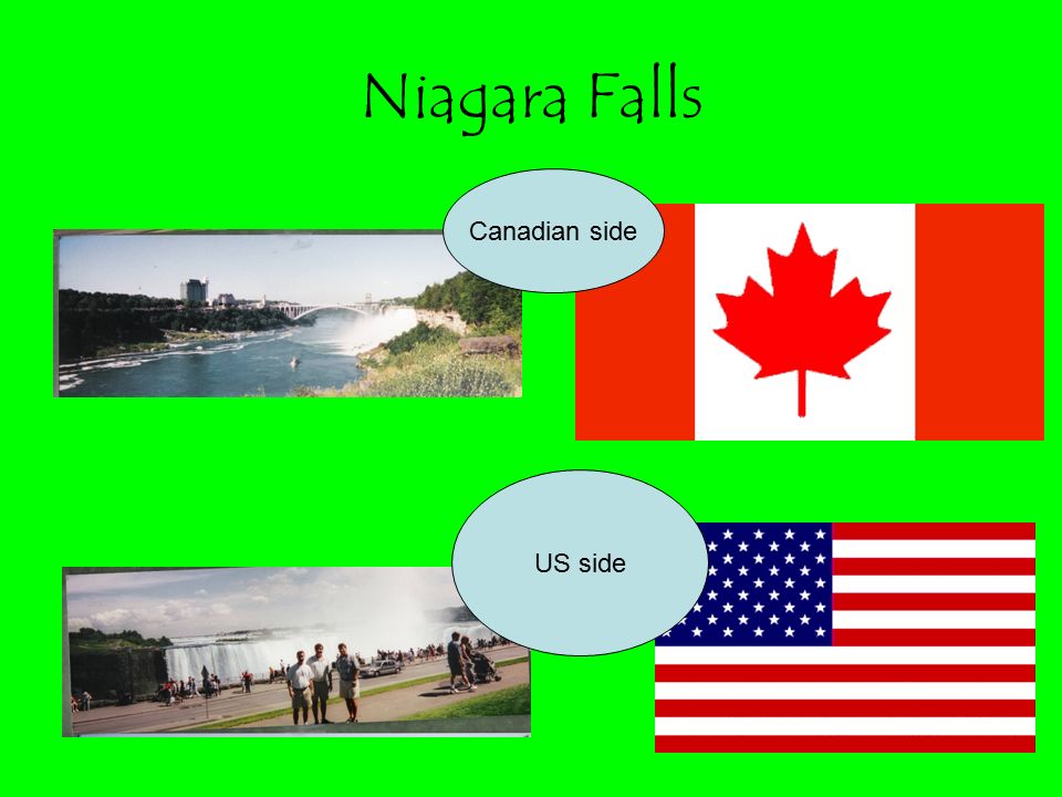 Niagara Falls US side Canadian side