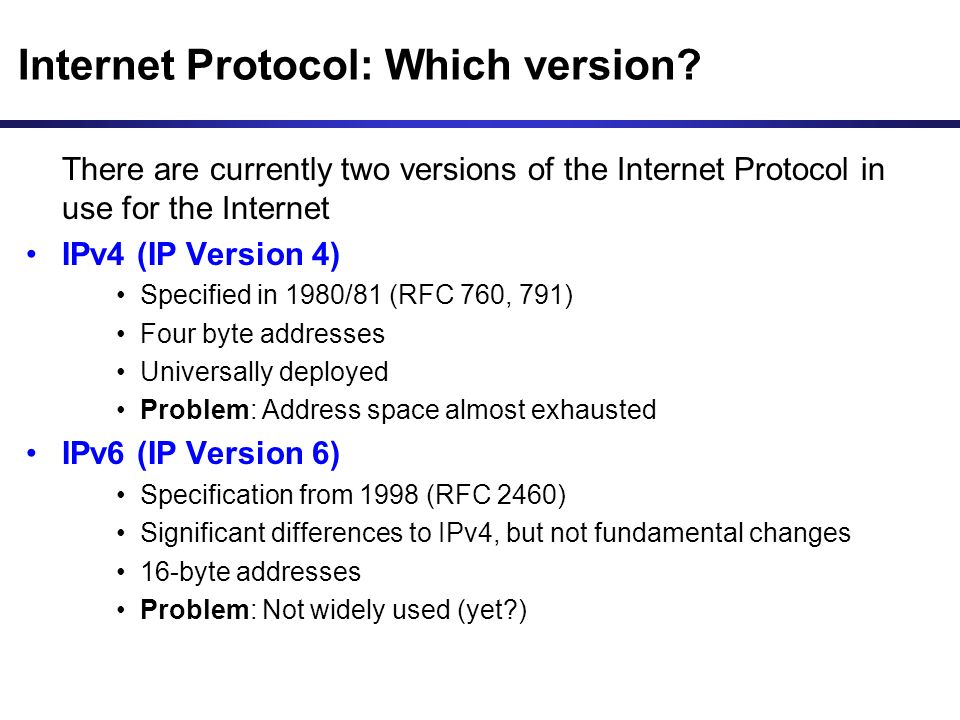 Jaké jsou dvě verze IP adresy?