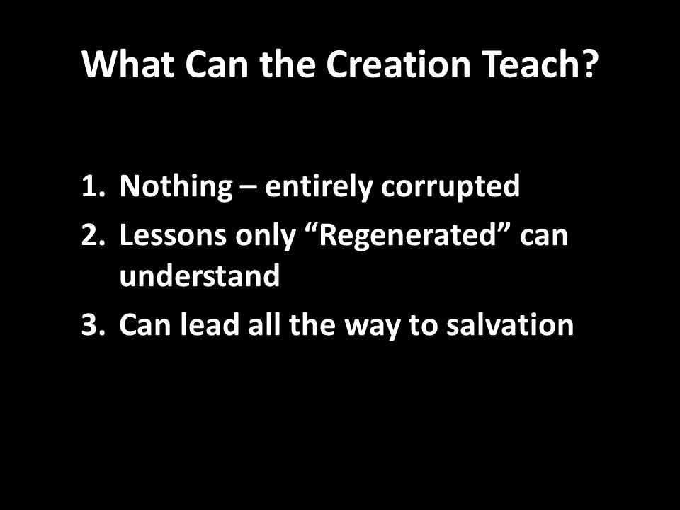 What Can the Creation Teach.