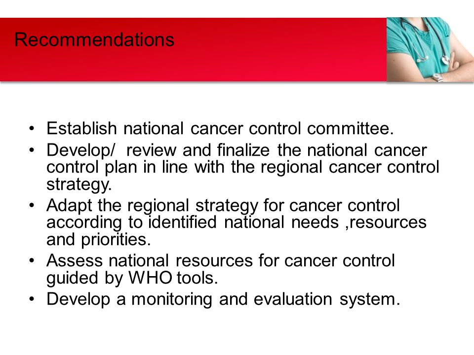 Establish national cancer control committee.