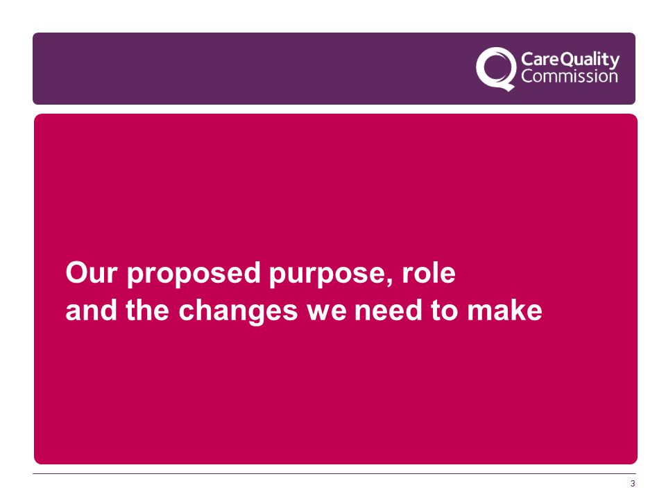 33 Our proposed purpose, role and the changes we need to make