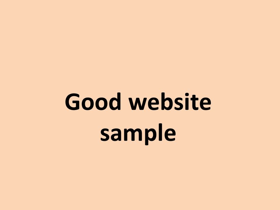 Good website sample