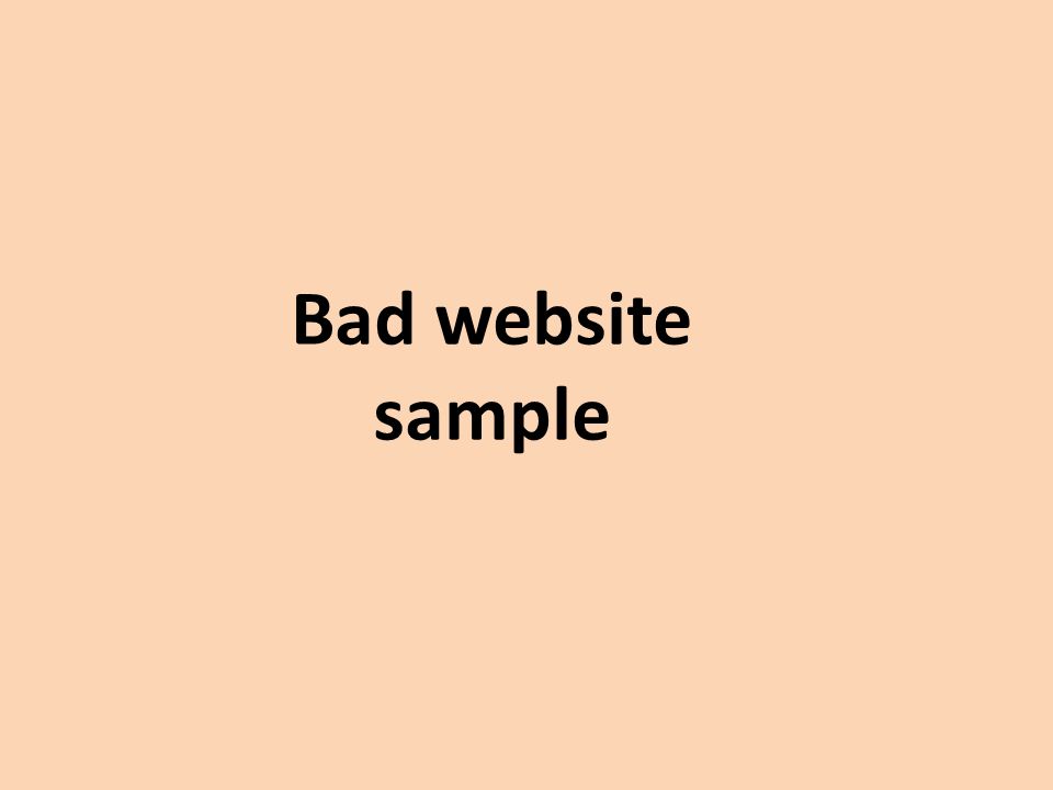 Bad website sample