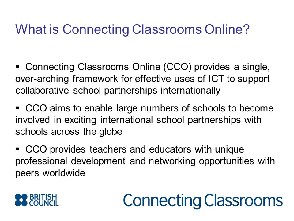 What is Connecting Classrooms Online.