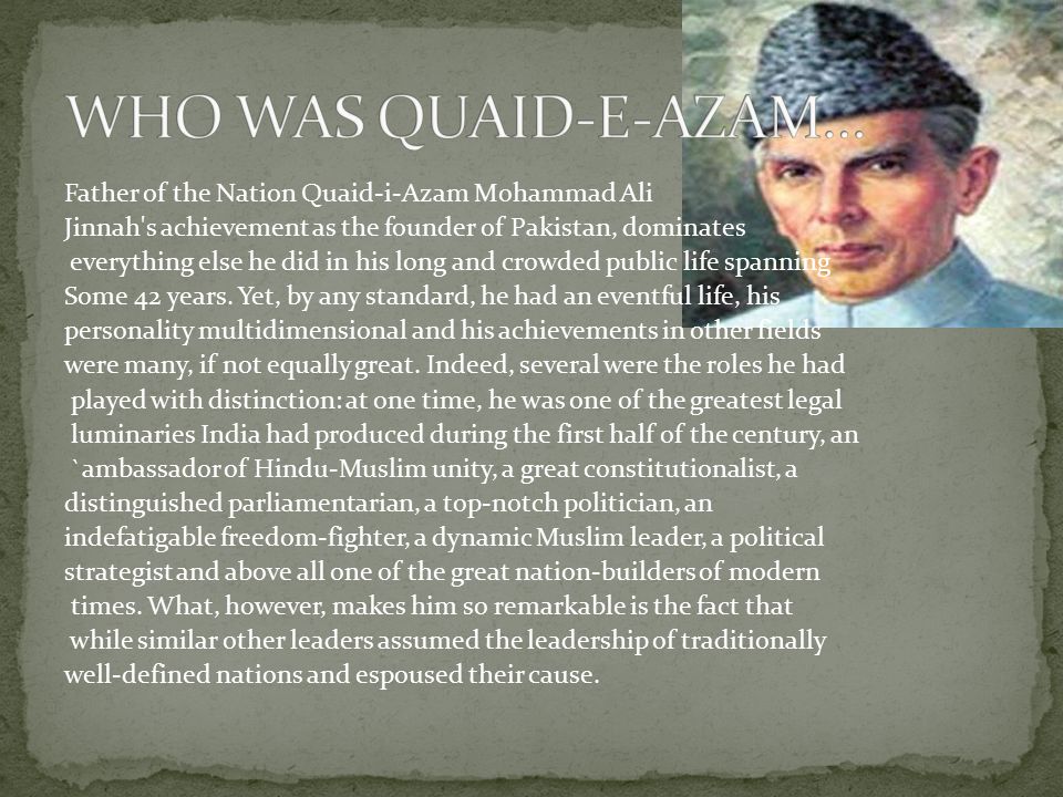 List Of Contributions Of Muhammad Ali Jinnah