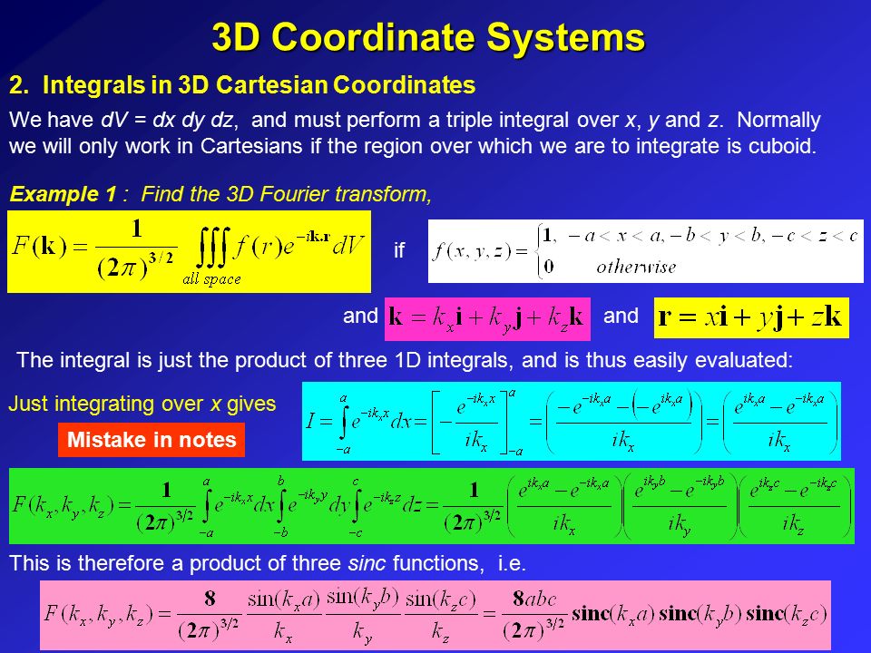 3D Coordinate Systems 2.