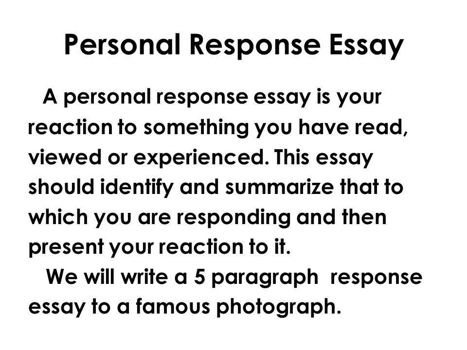 how to write personal response