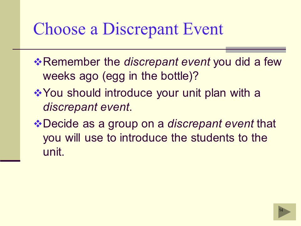 Choose a Discrepant Event  Remember the discrepant event you did a few weeks ago (egg in the bottle).