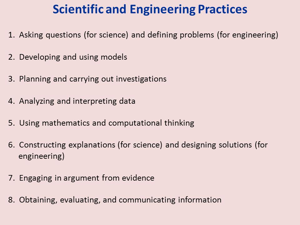 Scientific and Engineering Practices 1.