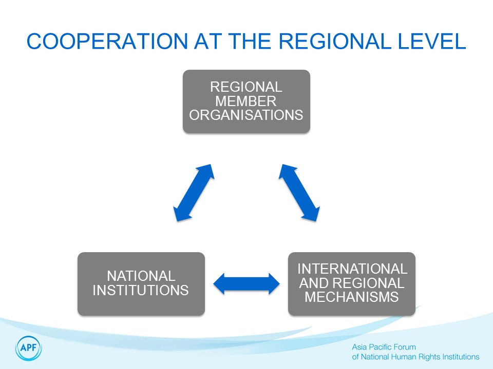 REGIONAL MEMBER ORGANISATIONS INTERNATIONAL AND REGIONAL MECHANISMS NATIONAL INSTITUTIONS COOPERATION AT THE REGIONAL LEVEL