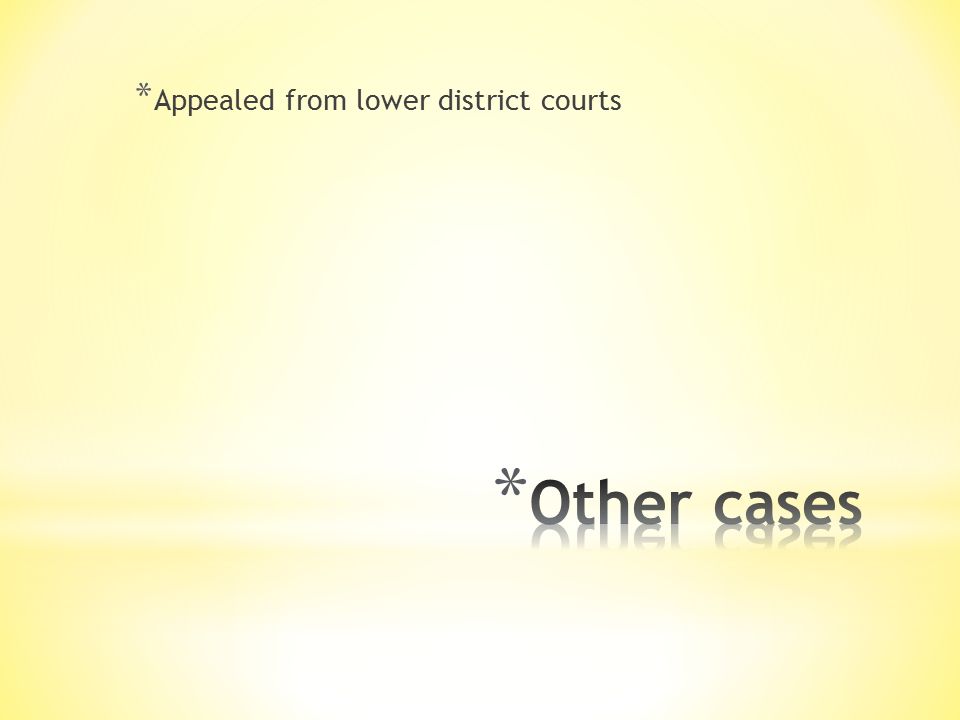 * Appealed from lower district courts