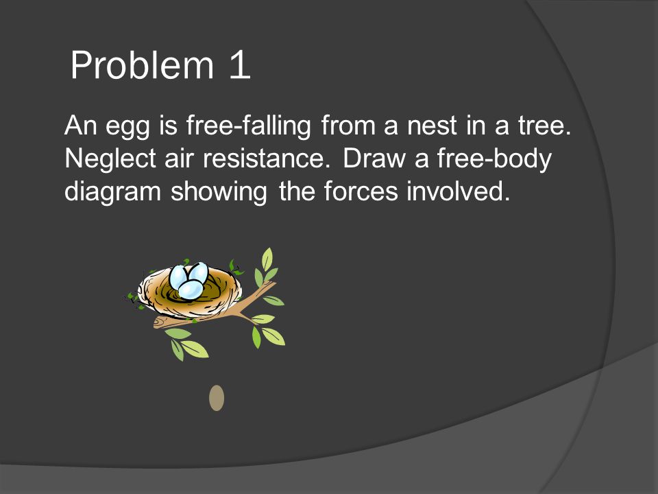Problem 1 An egg is free-falling from a nest in a tree.