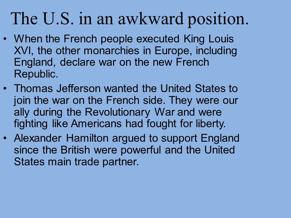 The U.S. in an awkward position.