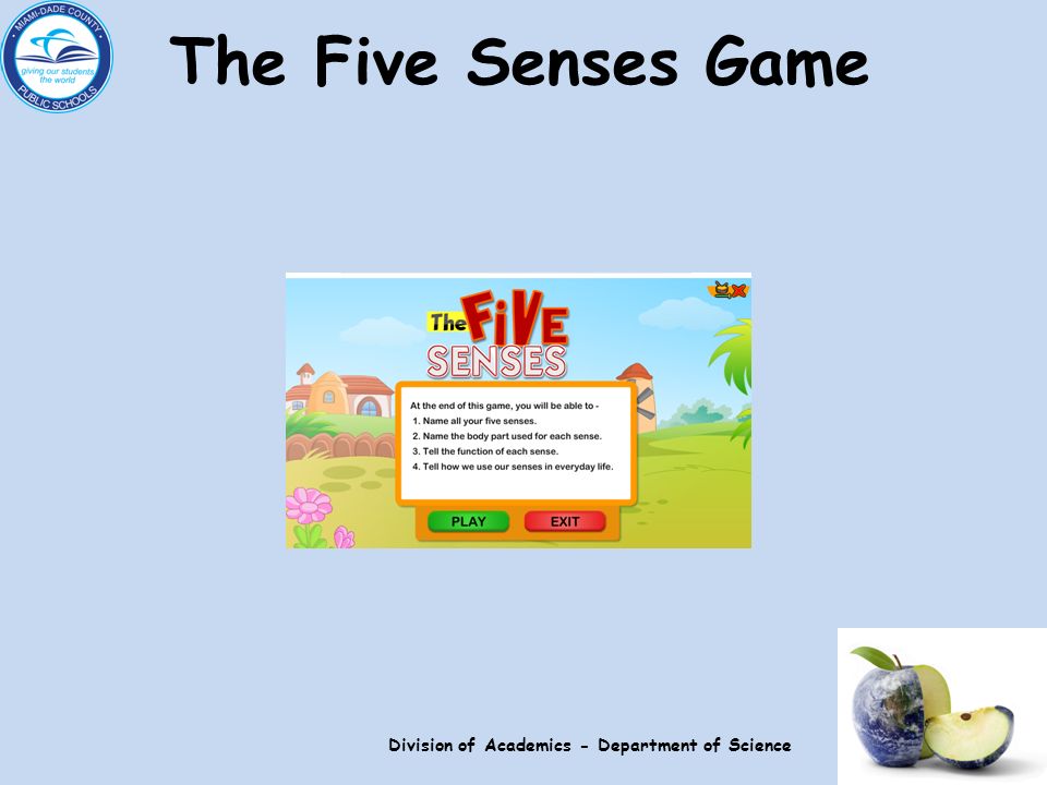 The Five Senses Game Division of Academics - Department of Science