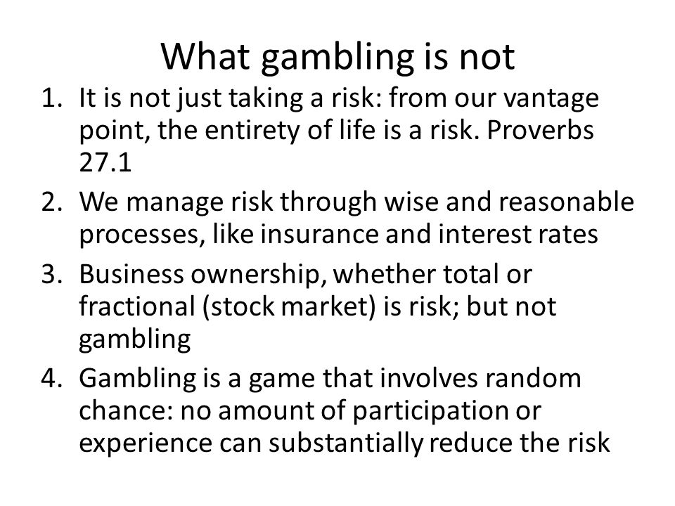 Gambling is not biblical faith