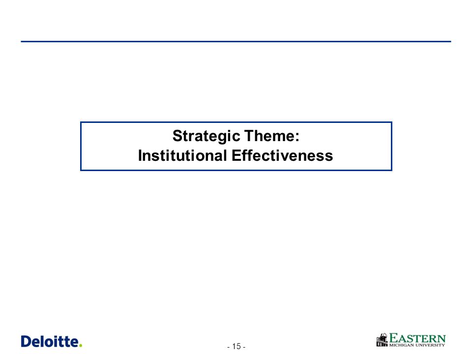 Strategic Theme: Institutional Effectiveness