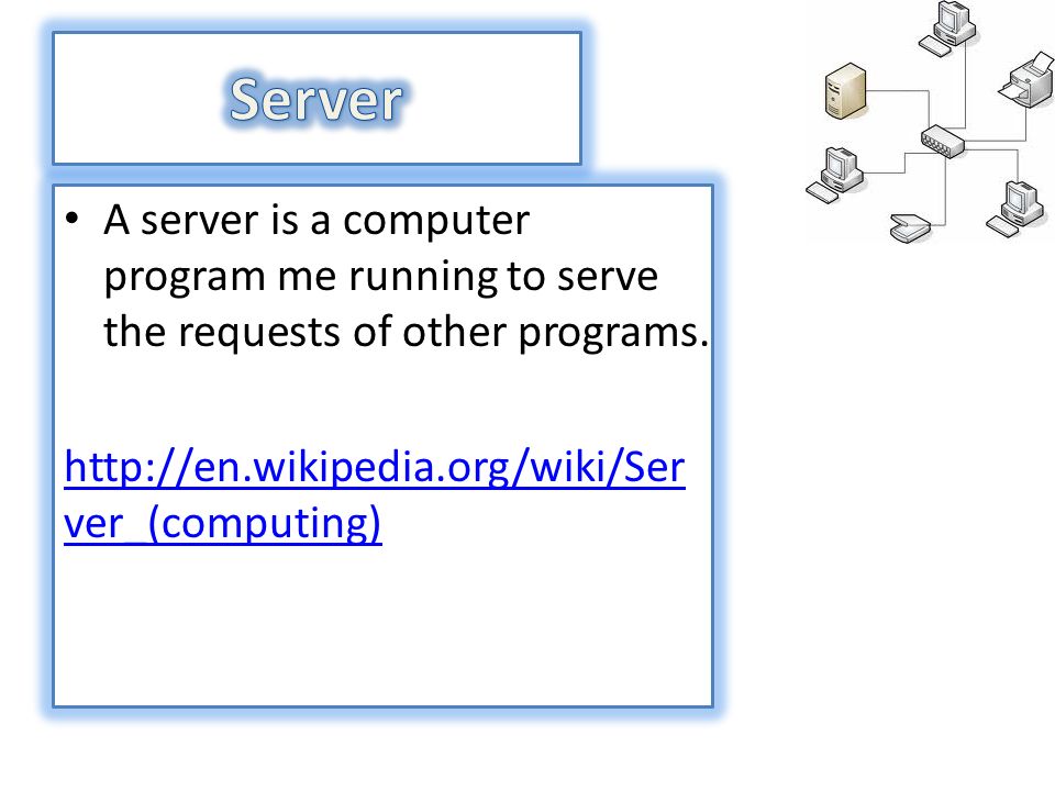 A server is a computer program me running to serve the requests of other programs.
