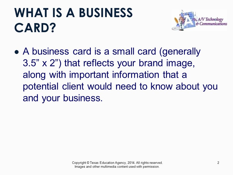 WHAT IS A BUSINESS CARD.
