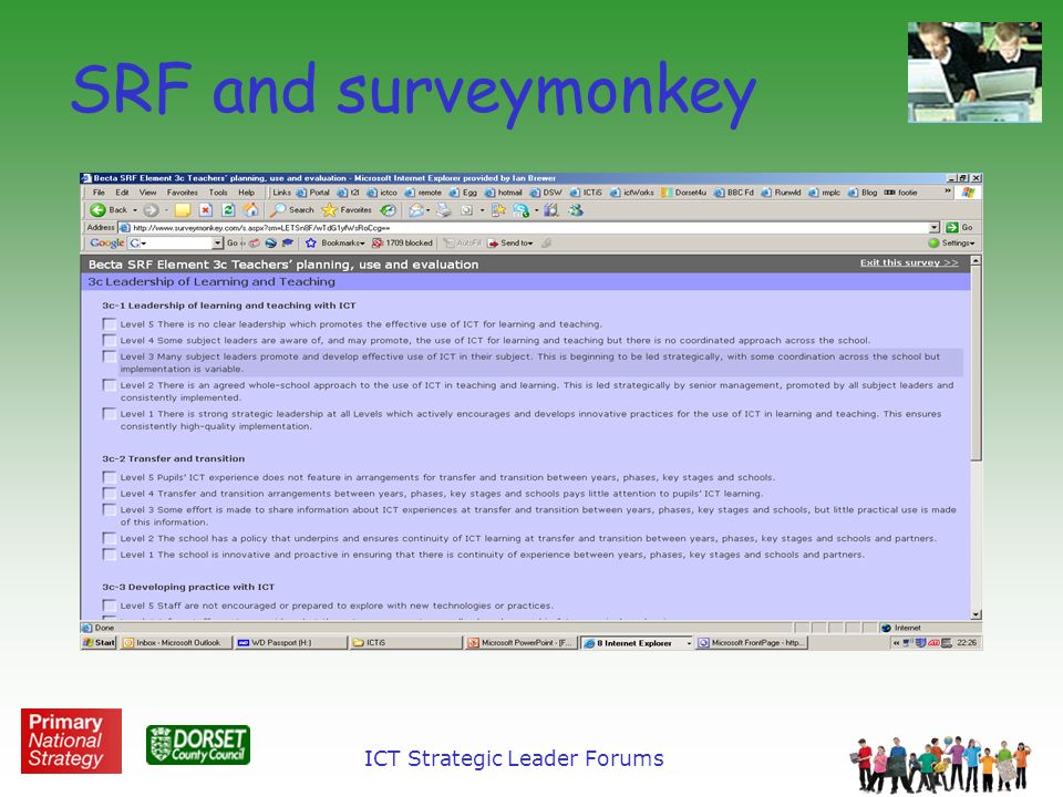 ICT Strategic Leader Forums SRF and surveymonkey