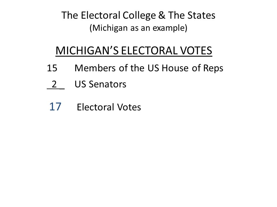 Two Key Concepts: How The Electoral College Works 1.In order to win a Presidential election a candidate must win a majority of electoral votes (270).
