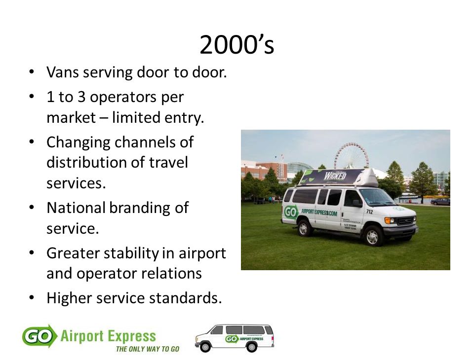 2000’s Vans serving door to door. 1 to 3 operators per market – limited entry.