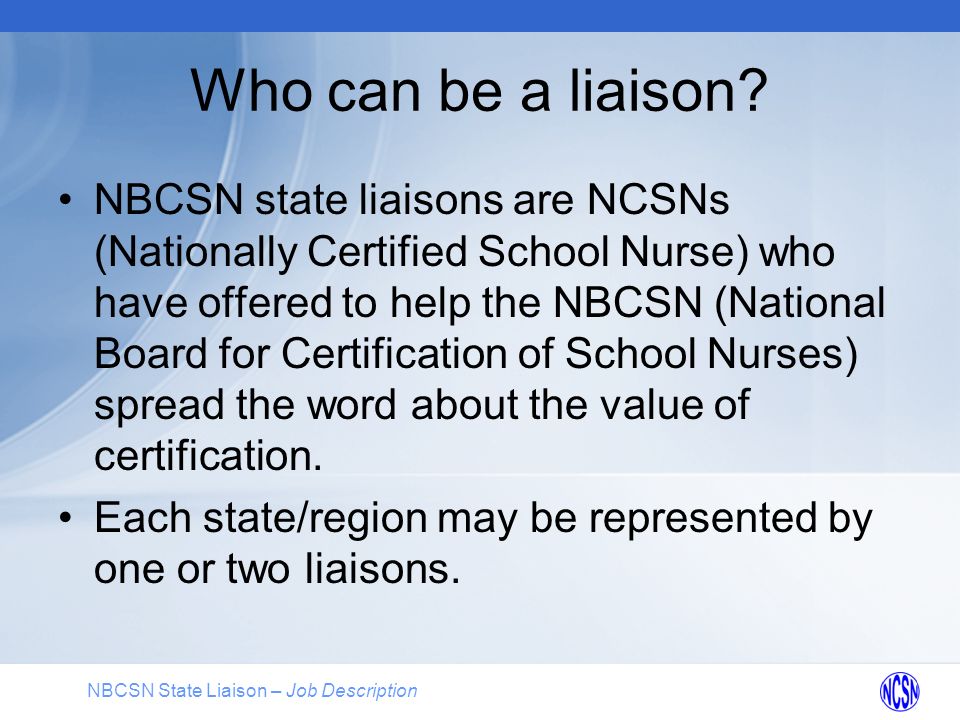 NBCSN State Liaison – Job Description Who can be a liaison.