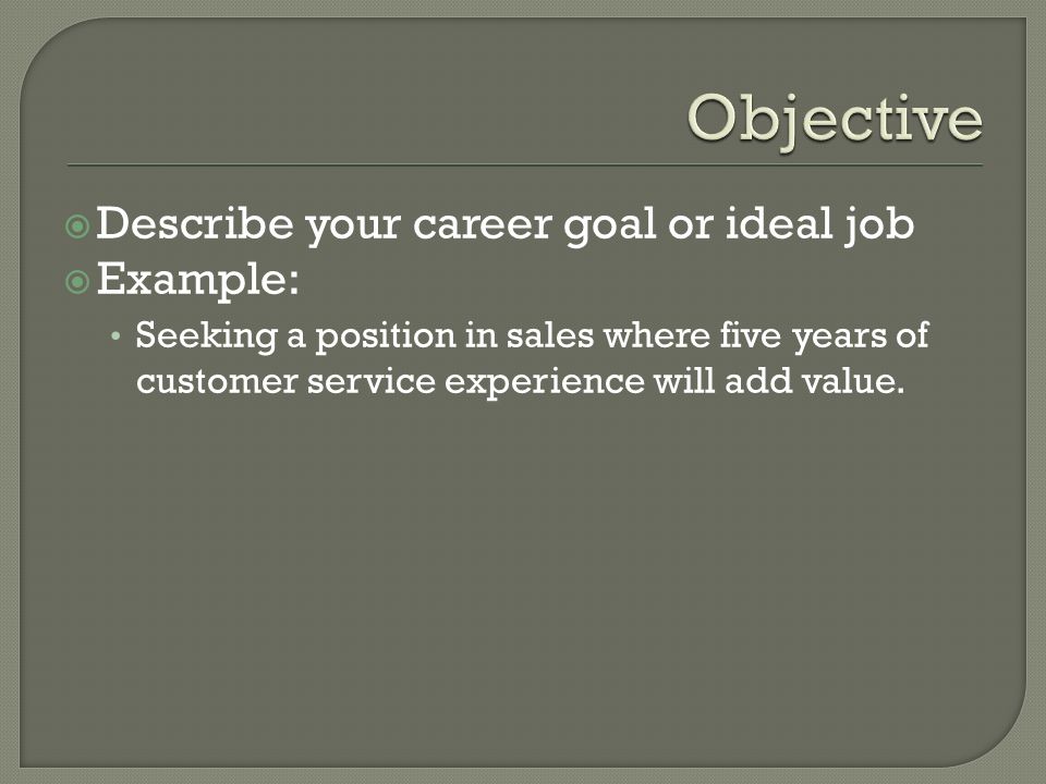 a written document that consists of work experience education describe your sales experience