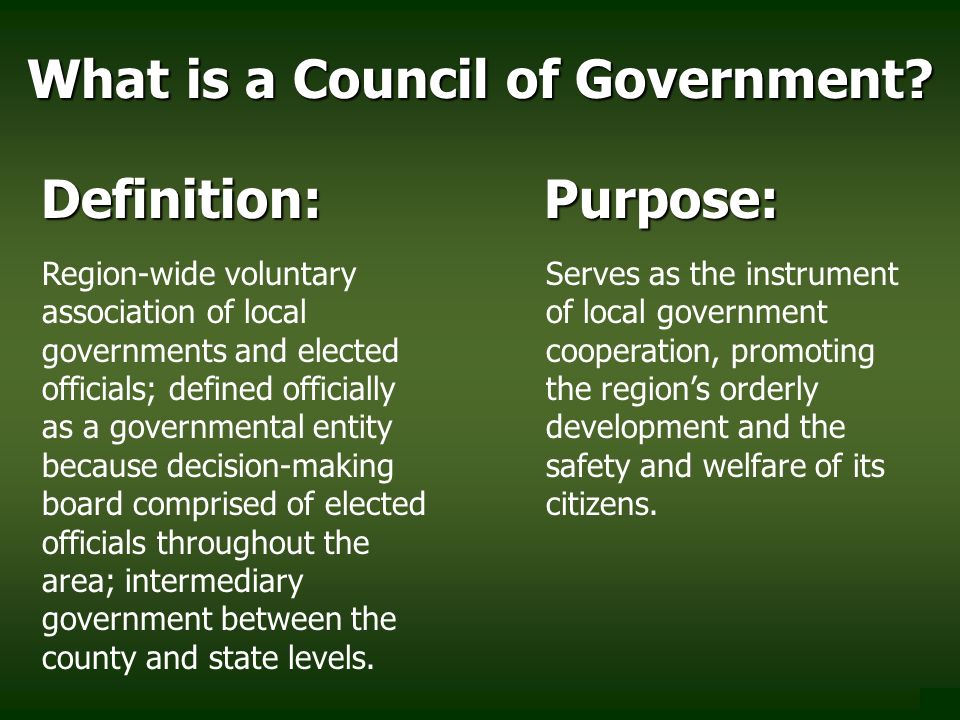 What is a Council of Government.