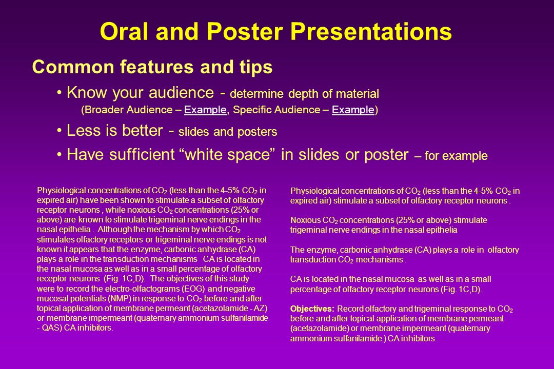 Oral and Poster Presentations Oral Presentations Generally more formal –  more prestigious? Larger and more varied audience (mostly) Present research  project. - ppt download